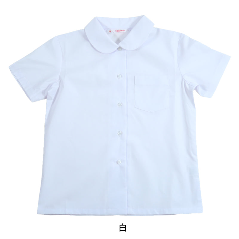 女子ベタ衿 半袖ブラウス 120cmA~160cmA (小学生 制服 小学校 スクールシャツ) (取寄せ)