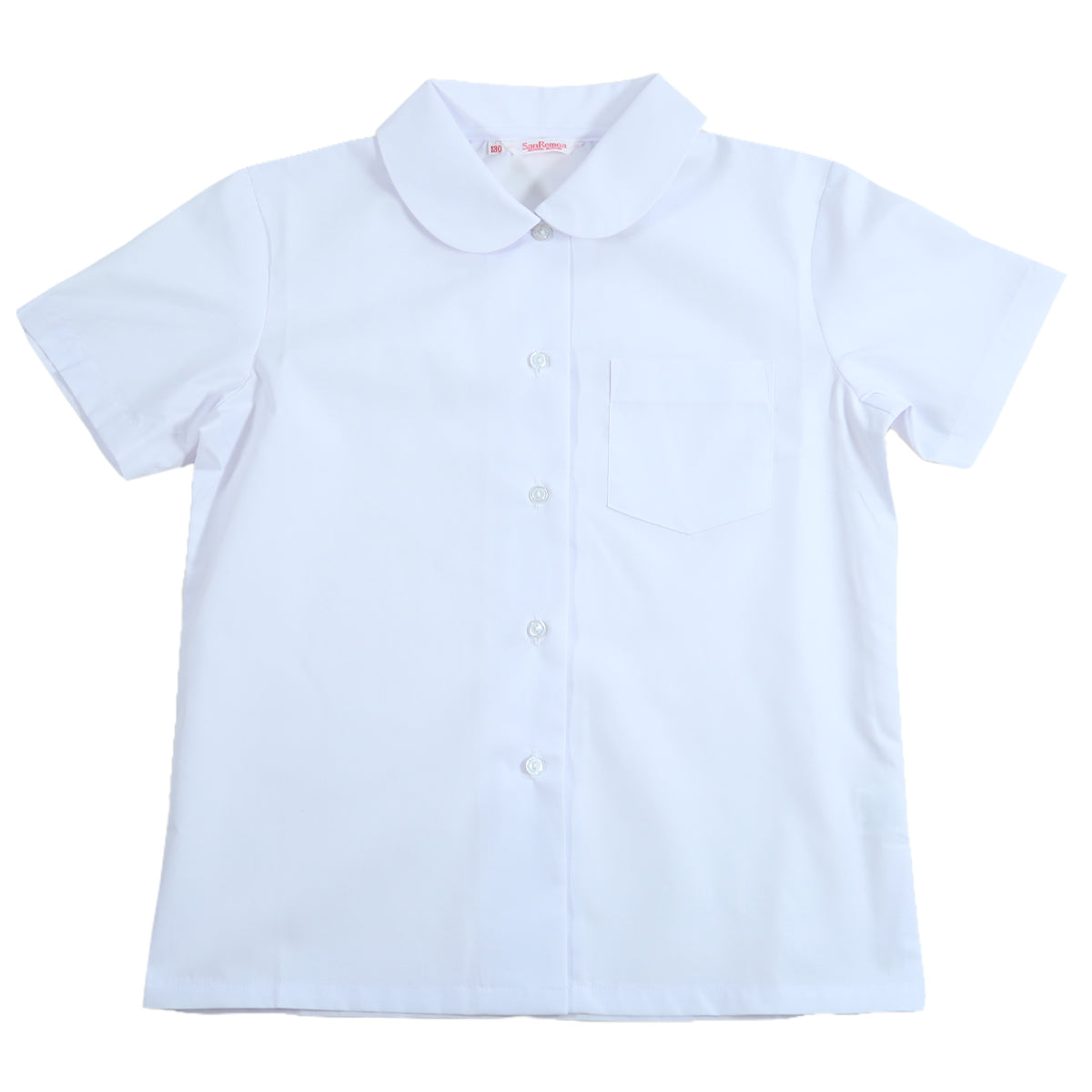 女子ベタ衿 半袖ブラウス 120cmA~160cmA (小学生 制服 小学校 スクールシャツ) (取寄せ)