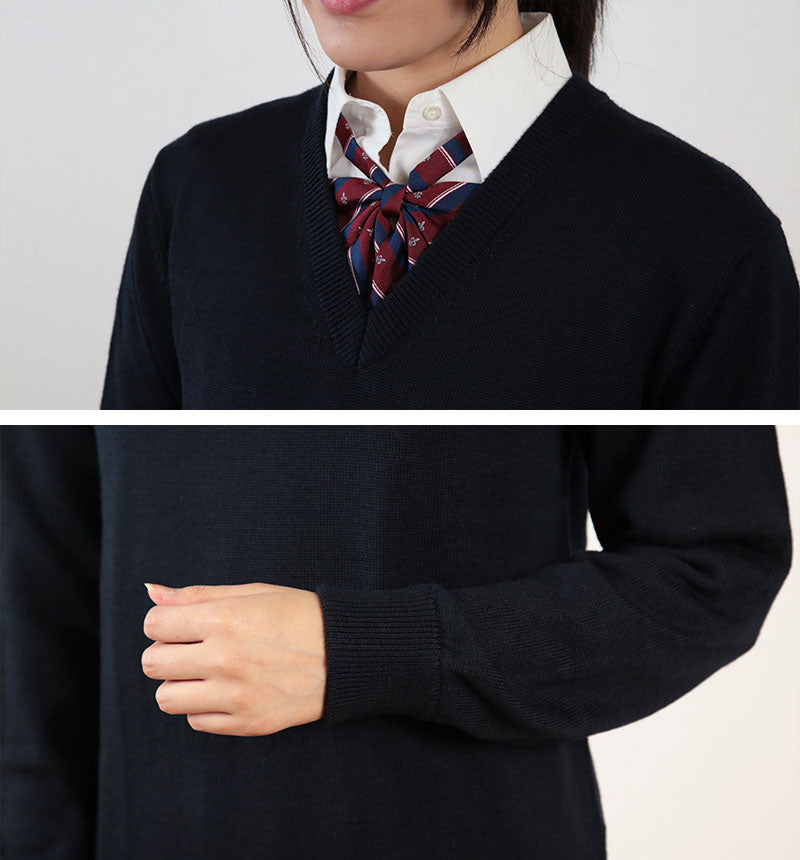 スクールセーター ウール混 女子 ニット セーター スクール S~4L (スクールニット 男子 レディース 学生 制服 中学生 高校生) (送料無料) (取寄せ)