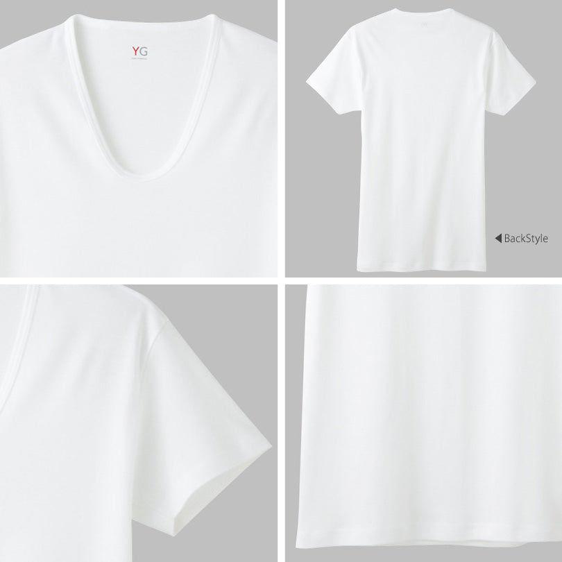 グンゼ YG Tシャツ メンズ 半袖 U首 tシャツ 綿100% M~LL (GUNZE 男性 紳士 下着 肌着 インナー 抗菌 防臭 M L LL 白) (在庫限り)