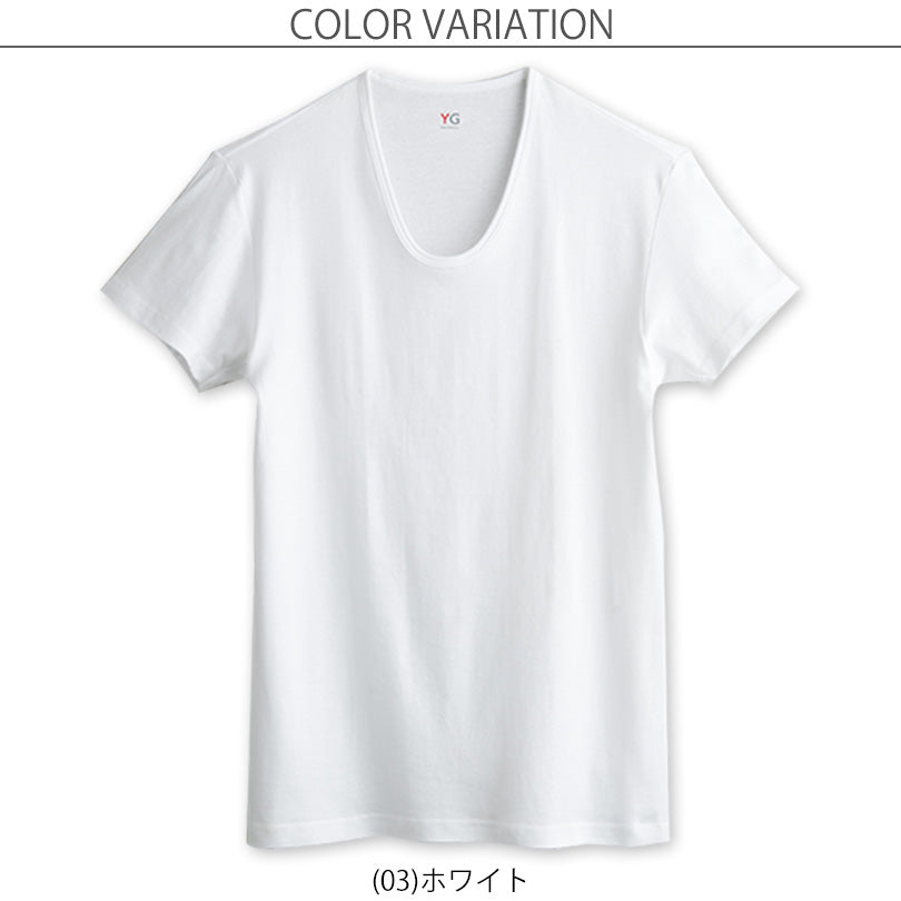 グンゼ YG Tシャツ メンズ 半袖 U首 tシャツ 綿100% M~LL (GUNZE 男性 紳士 下着 肌着 インナー 抗菌 防臭 M L LL 白) (在庫限り)