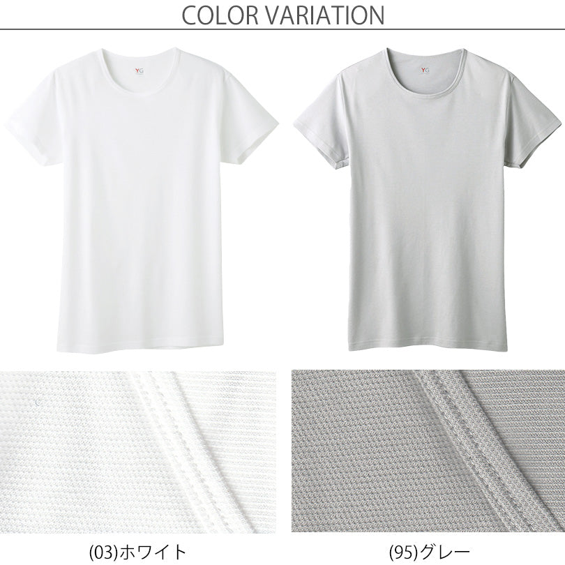 グンゼ YG メンズ クルーネックTシャツ tシャツ インナー 肌着 丸首 M~LL (GUNZE DRY&COOL Tシャツ 男性 紳士 インナーシャツ インナーウェアー 夏 吸汗速乾 ムレ緩和 抗菌防臭 消臭 M L LL) (在庫限り)