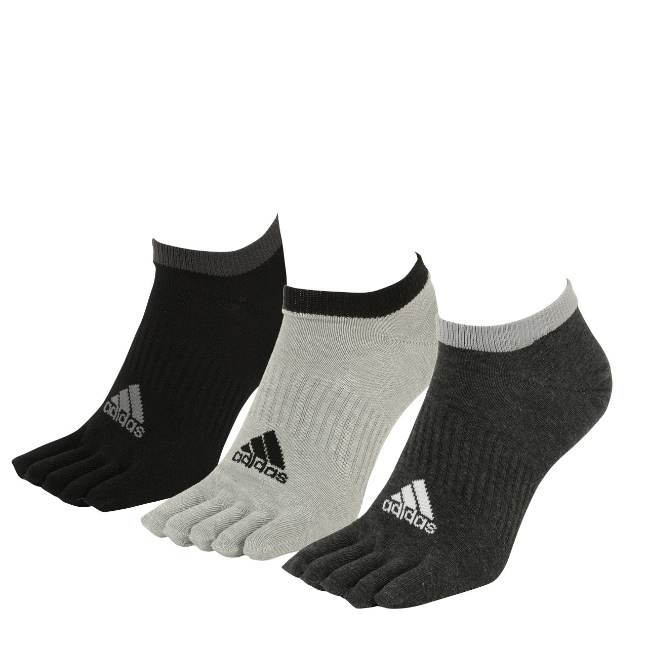 アディダス 5本指ソックス メンズ 3足組 24-26cm~26-28cm (靴下 5本指 ソックス 3足 五本指 黒 白 adidas スポーツ スニーカーソックス くるぶし) 【在庫限り】