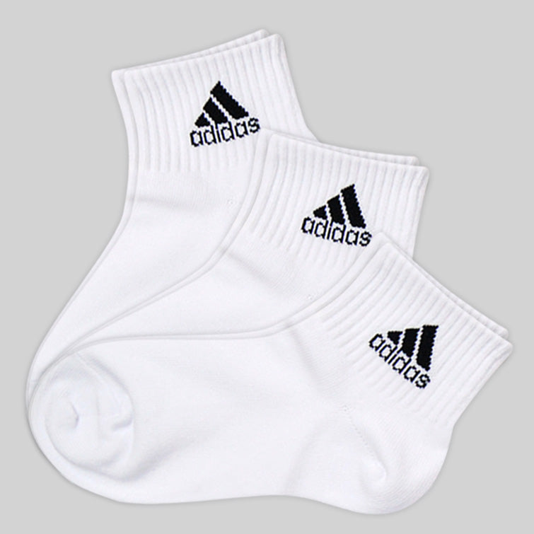 福助 adidas ハーフミニ丈ソックス 3足組 (19-21cm~23-25cm) (ふくすけ フクスケ アディダス) 【在庫限り】