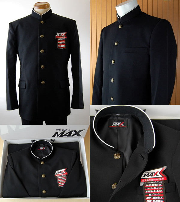 トンボ学生服 男子 上着 ソフトカラー 145~160cm A体 (145 150 155 160 黒 中学 高校 制服 詰襟 MAX) (送料無料) 【在庫限り】