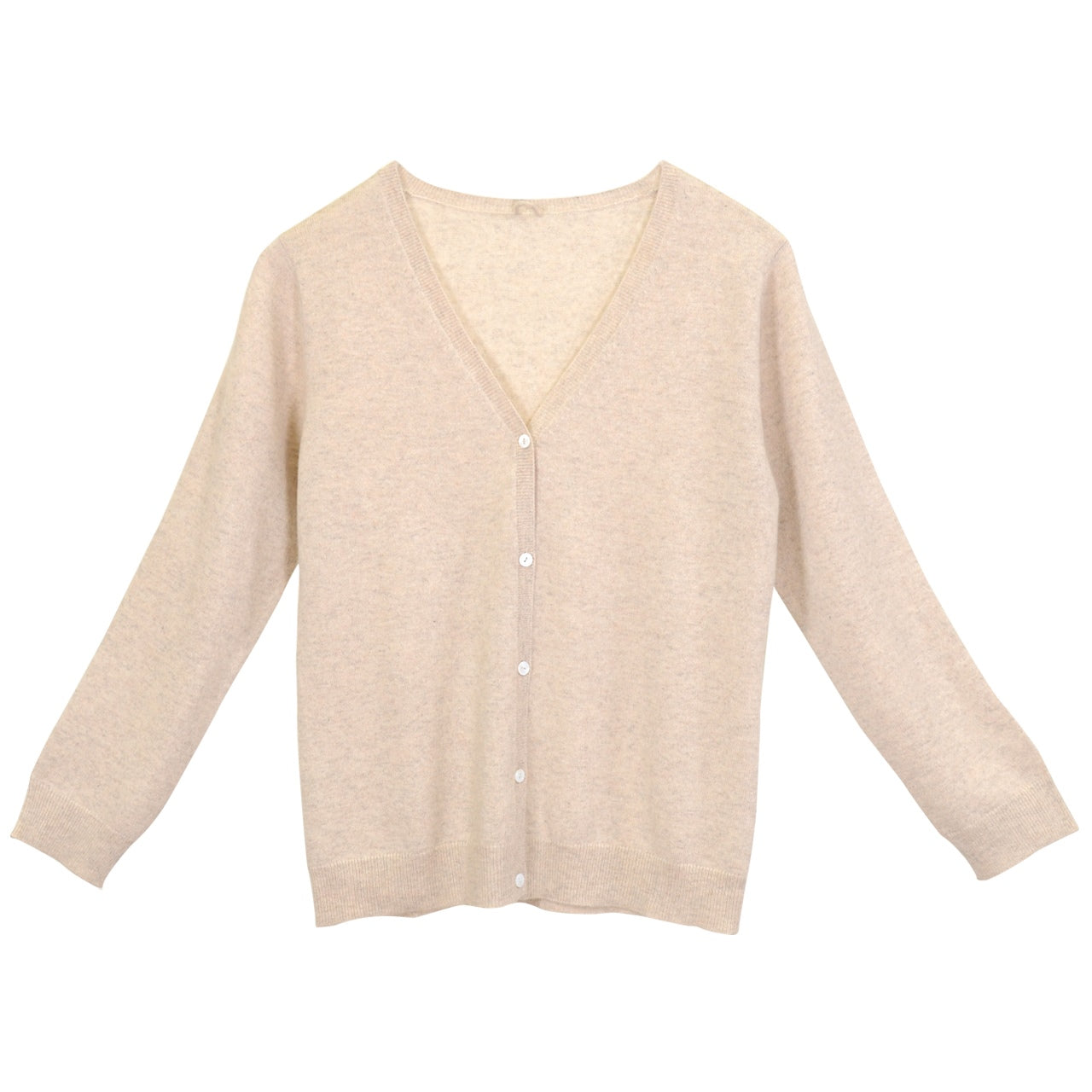 アルカディアルカ レディース長袖Vネックカーディガン M~3L (カシミア100% ニット カーディガン vネック 制服 黒 グレー ベージュ) (送料無料) (在庫限り)