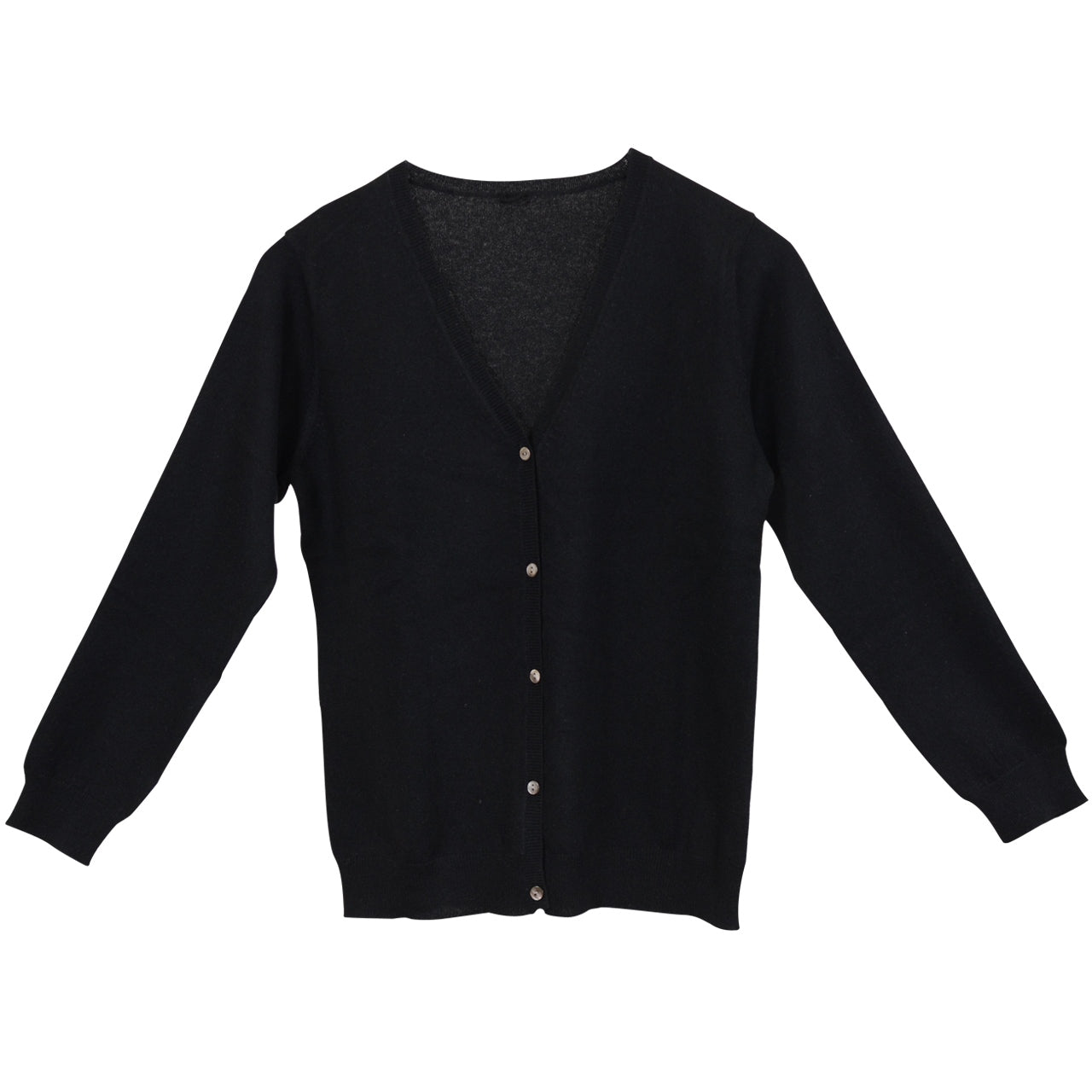 アルカディアルカ レディース長袖Vネックカーディガン M~3L (カシミア100% ニット カーディガン vネック 制服 黒 グレー ベージュ) (送料無料) (在庫限り)