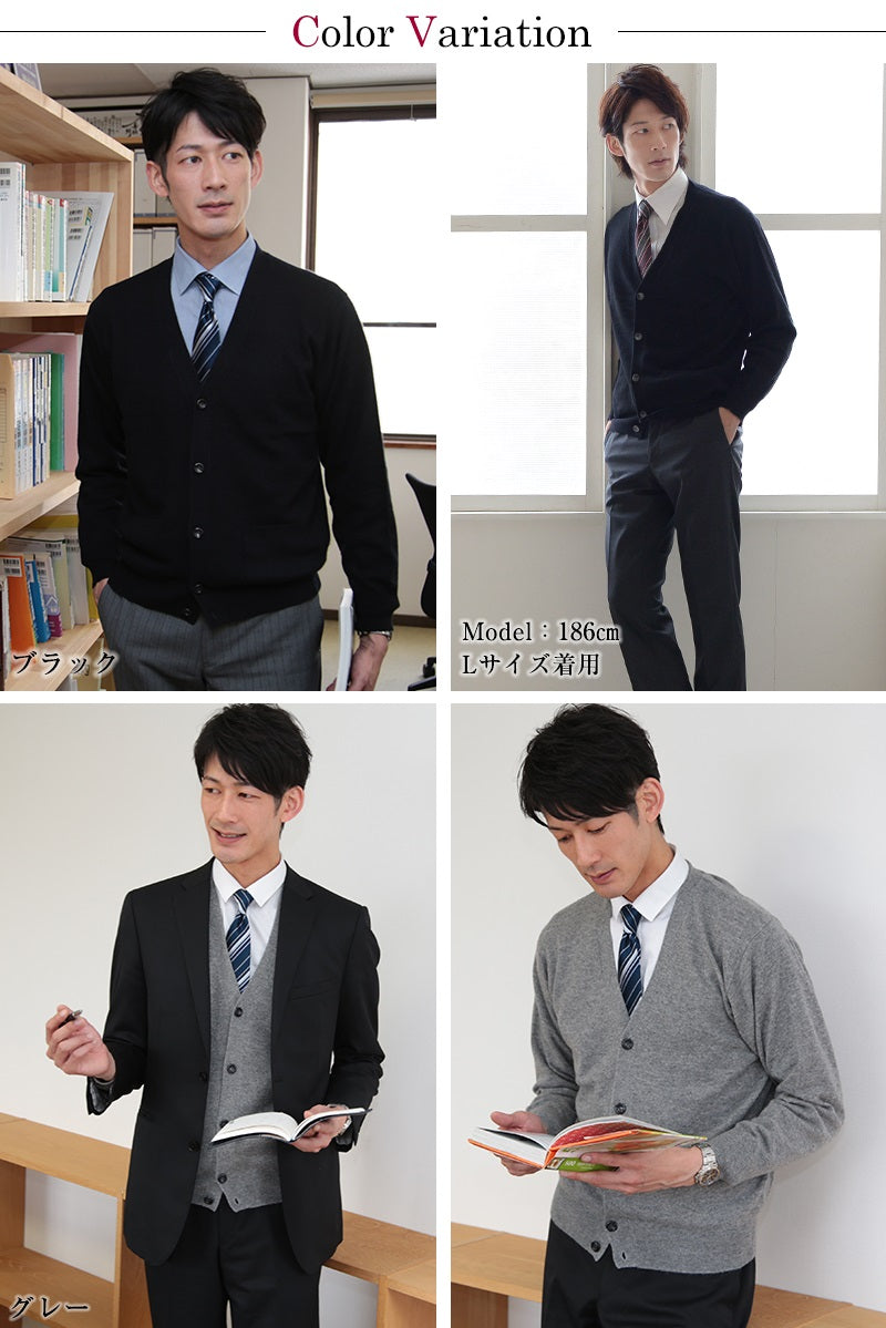カシミヤ100% Vネック カーディガン メンズ M~5L (カシミヤ カシミア セーター 男 ニット vネック V首 カシミヤ100 カシミア100% 無地 防寒 大きいサイズ ギフト プレゼント arcadiarca) (送料無料) 【在庫限り】