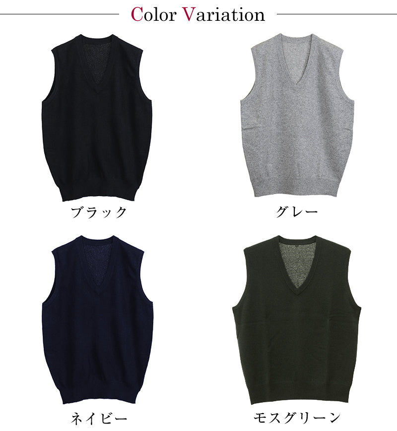 カシミヤ100% Vネックベスト メンズ M~5L (カシミヤ カシミア セーター 男 ニット ベスト カシミヤ100 カシミア100% 無地 防寒 大きいサイズ ギフト プレゼント arcadiarca) (送料無料) 【在庫限り】