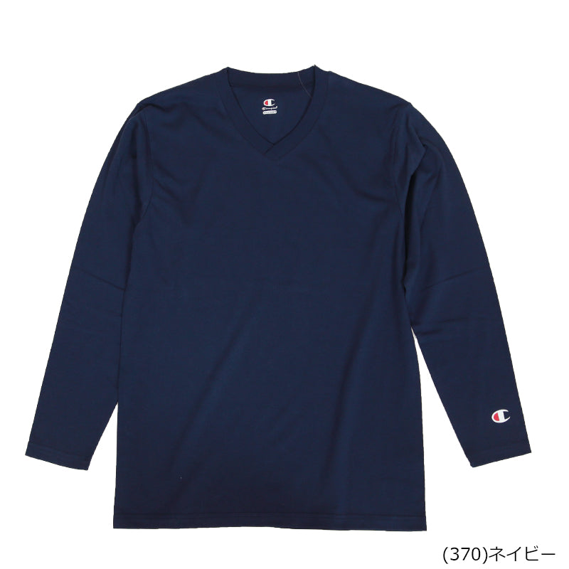 チャンピオン VネックロングスリーブTシャツ M~LL (Champion シャツ 吸汗速乾 ドライ 通気性 スポーツ) 【在庫限り】