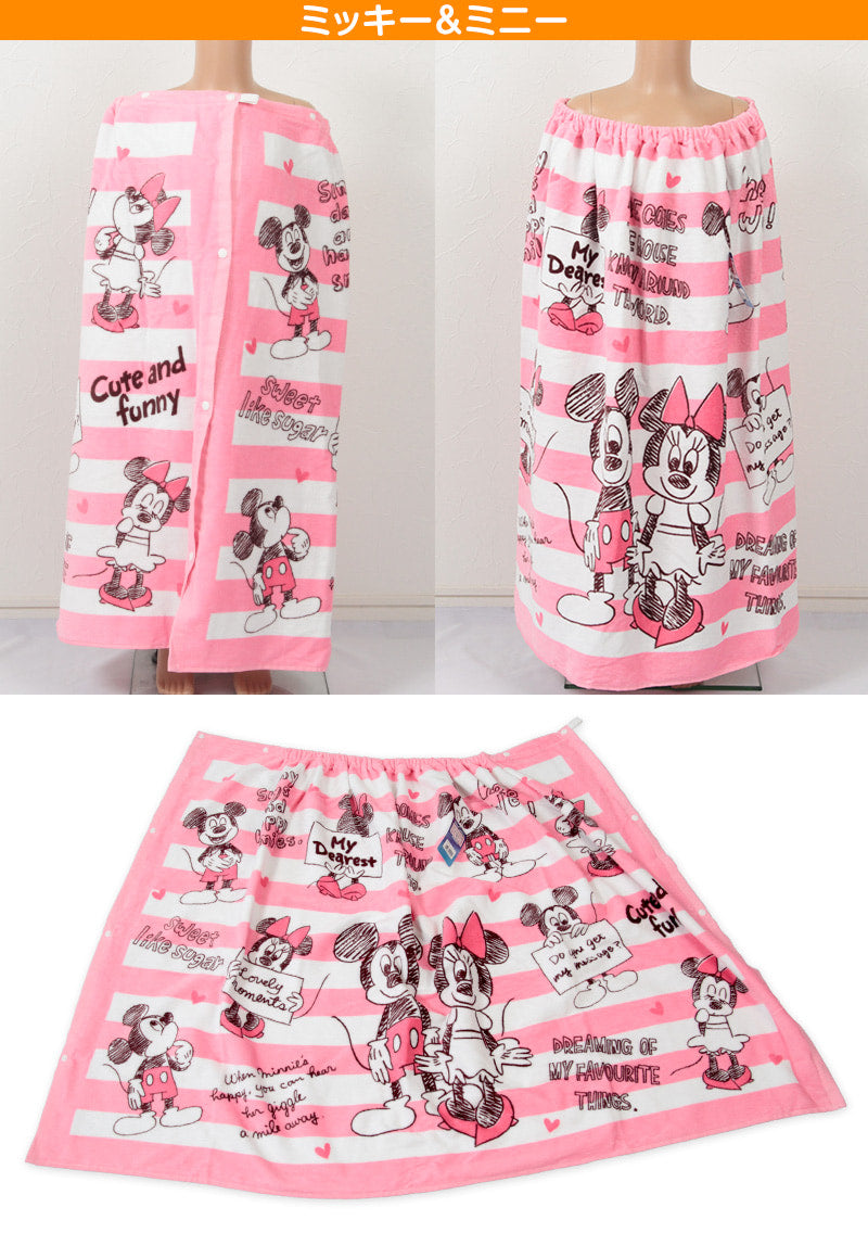 ディズニー 巻きタオル 約80×120cm (ラップタオル バスタオル プール アリエル) 【在庫限り】
