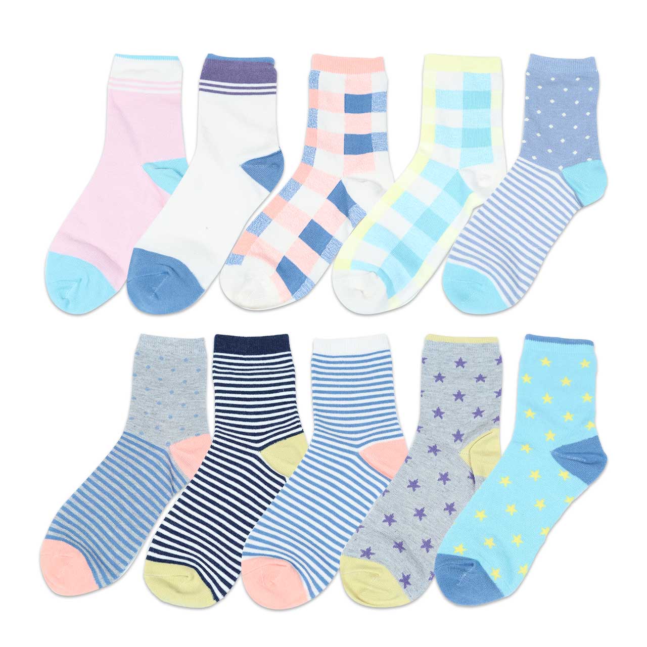 【 お得 】 婦人綿混 ショートソックス 10足組 22-24cm (レディース ショート丈 綿混 靴下 くつ下 くつした ) (在庫限り)