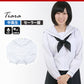 Tiara セーラー服 夏用 長袖 制服 女子 グレー2本ライン 150cmA～180cmA 夏服 学生服 白 中学校 中学生 高校生 (送料無料) (取寄せ)