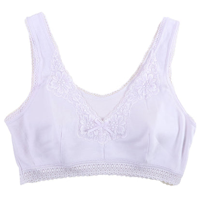 綿100% ブラジャー ノンワイヤー M～3L (下着 ハーフトップ 綿 ノンワイヤーブラ レディース インナー 大きいサイズ コットン ブラ)