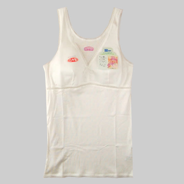 カップ付き タンクトップ 綿100% M～3L (下着 肌着 綿 レディース ノンワイヤー インナー ノンワイヤーブラ カップ付きインナー 締め付けない)