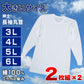 綿100％ 長袖 丸首 シャツ 4枚組 フライス 3L 4L 5L 6L メンズ 肌着 下着 アンダーウェア インナー 白シャツ 白 ホワイト 無地 大きいサイズ コットン 3l 4l 5l 6l