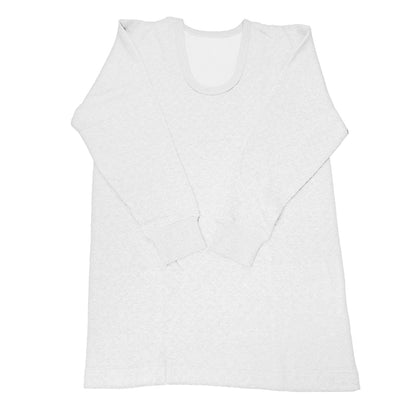 綿100% 遠赤当て布付き ニットキルト 長袖 U首シャツ M～LL (下着 肌着 メンズ 男性 紳士 インナー 綿 厚手 防寒 冬 M L LL)