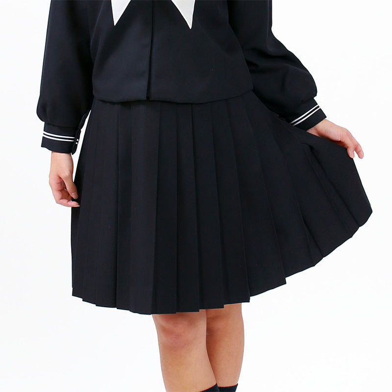 セーラー服 スカート 日本製 W60～69cm×丈56～68cm 箱ひだ 中学生 高校生 中高生 学校 ネイビー  スクール 女子高生 大きい 小さい 春 冬 Tiara 1402 大きい 小さい ボックスプリーツ (送料無料) (取寄せ)