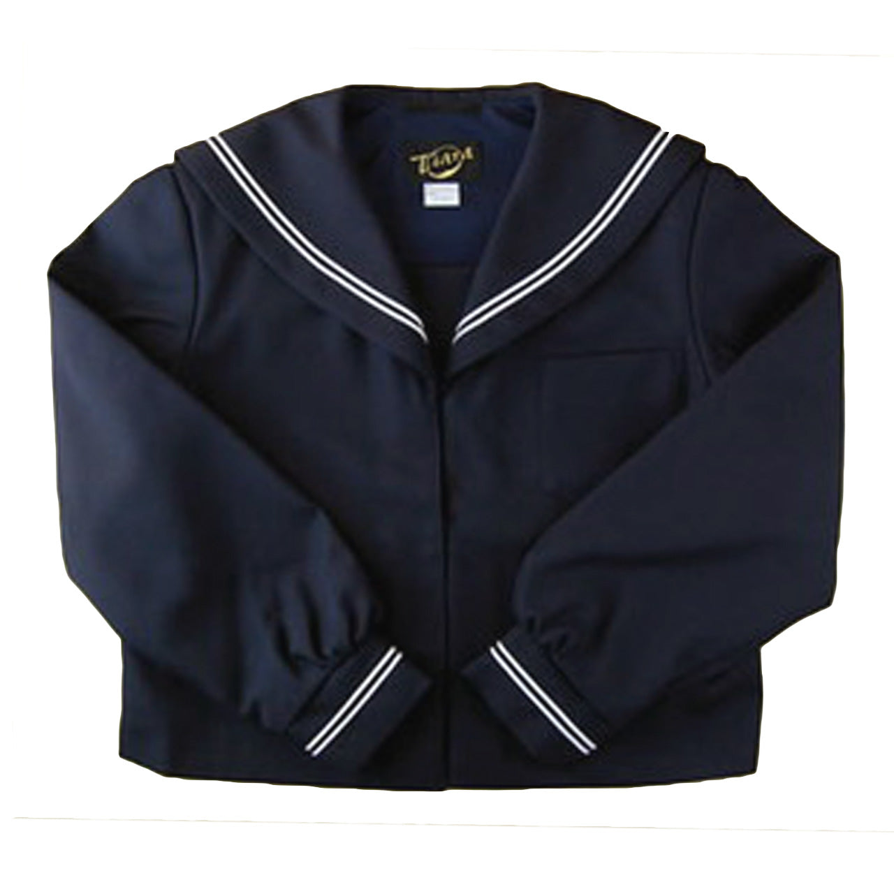長袖セーラー服 日本製 155cmA～175cmA 中学生 高校生 中高生 学校 ネイビー ホワイトライン 白線  スクール 女子高生 大きい 小さい 春 冬 Tiara 1402 大きい 小さい (送料無料) (取寄せ)