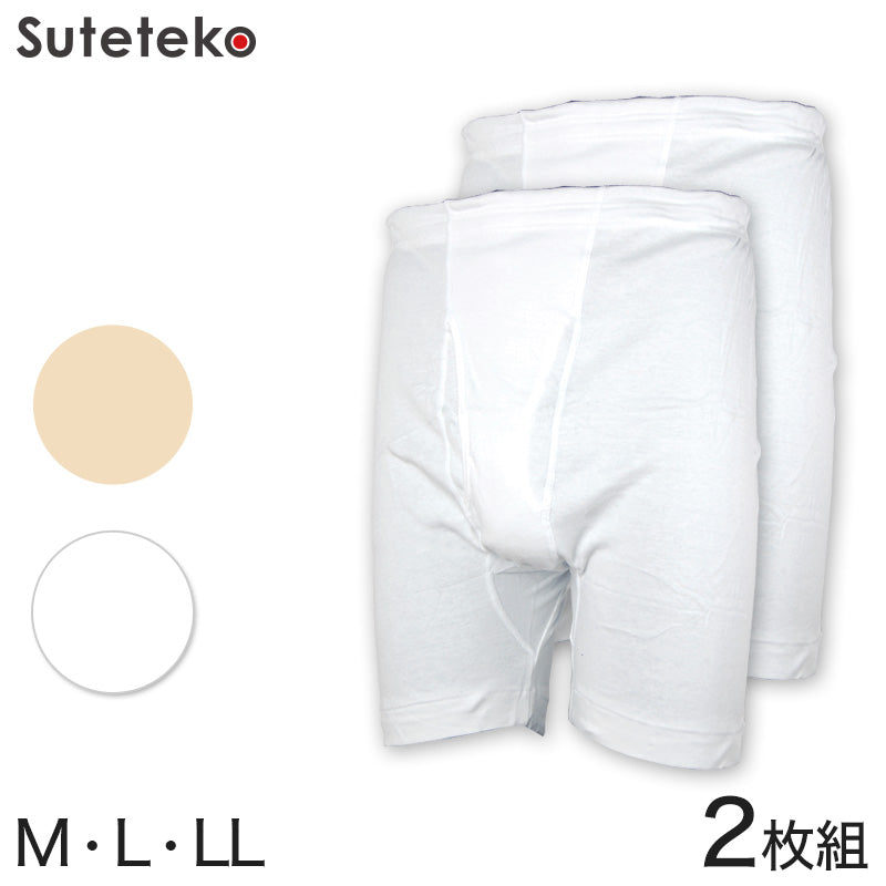 申又 抗菌防臭加工 スムース前あき 2枚組 (M～LL)(猿股 さるまた 綿100% 肌着 下着 前開き)三和 (在庫限り)