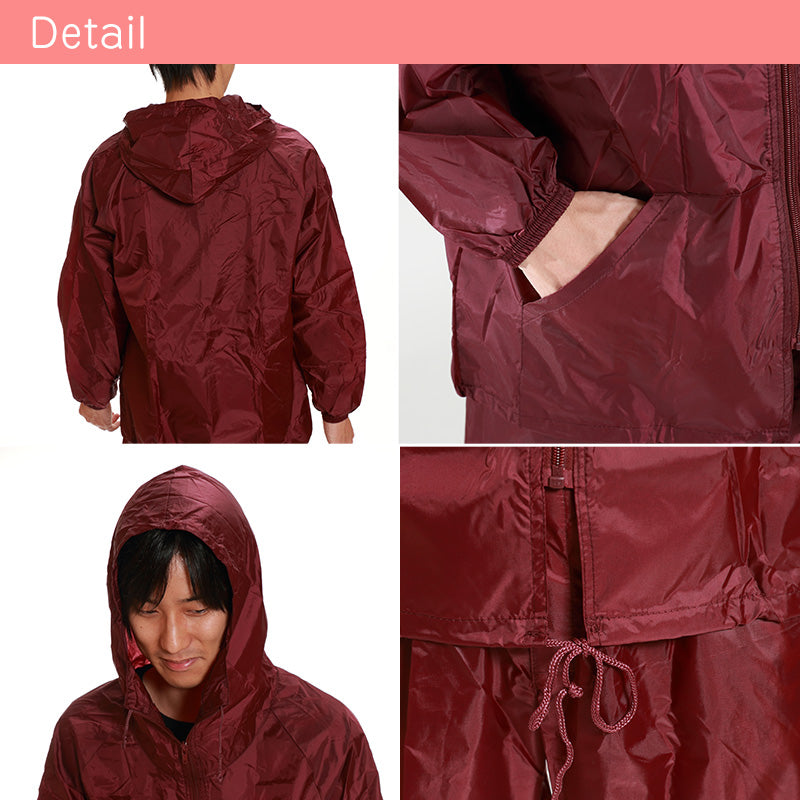 撥水加工 男女兼用 ナイロン前開きヤッケ M～LL (雨具) (取寄せ)