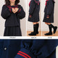トンボ学生服 女子小学生 カシドス織り 赤2本ラインセーラー服 140cmA～160cmA (トンボ TOMBOW 丸洗いOK) (送料無料) (取寄せ)