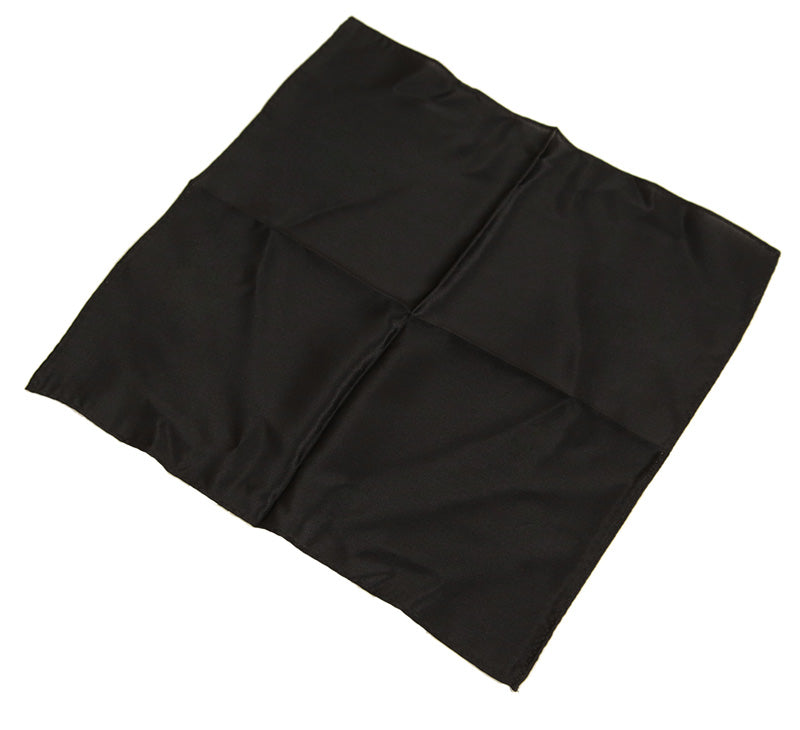 シルク100% ポケットチーフ 約27cm×27cm (日本製 礼装ハンカチ 絹100% 光沢 無地 白 黒 カラー) (ビジネスウェア) (在庫限り)