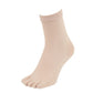 福助 5本指ソックス レディース シルク ゴムなし 3足セット 22-24cm (靴下 5本指 クルーソックス ソックス ショート ゆったり 締め付けない) (在庫限り)