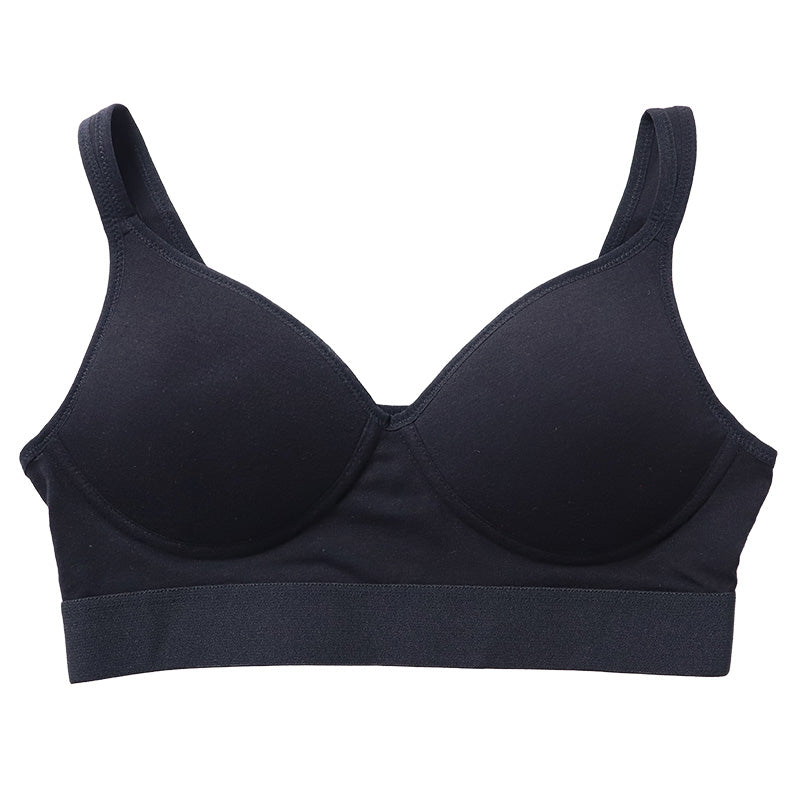 SchooLog ガールズ 綿ベア天 モールドカップブラ SS～L 高校生 中学生 コットン 子供 ジュニア スクールインナー 女の子 ブラトップ 無地 白 ピンク SS S M L