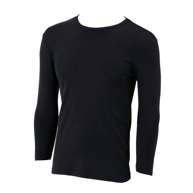 メンズ 裏起毛シャツ インナーシャツ 長袖 丸首 あったか インナー 薄手 M～LL 男性 紳士 クルーネック 下着 暖かい 肌着 冬 防寒 長袖シャツ 吸水速乾 吸汗速乾 乾きやすい