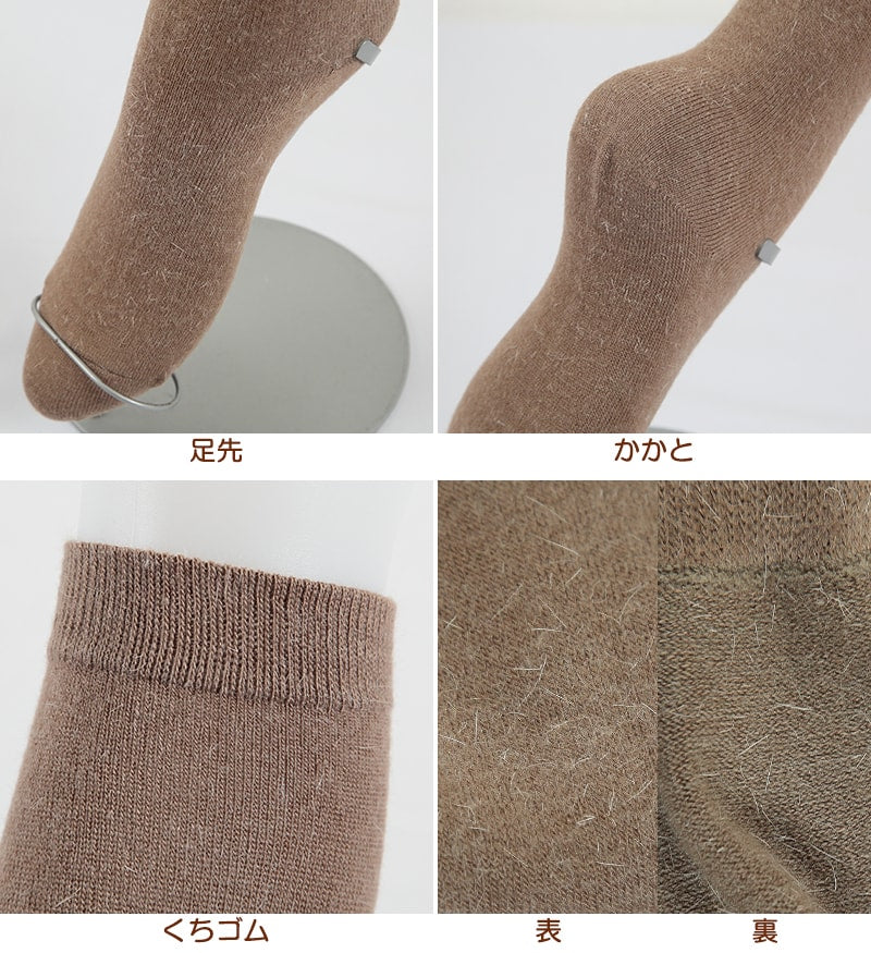 靴下 レディース ハイソックス 暖かい 22-24cm (ソックス あたたかい あったか 冬 ラムウール混 ひざ下 女性 アンゴラ 日本製 22cm 23cm 24cm) (在庫限り)