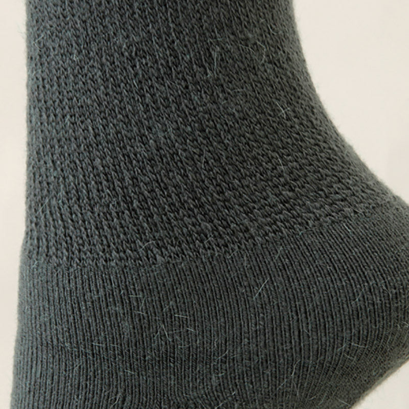 靴下 レディース 暖かい ハイソックス ラムウール混 22-24cm (あったか 防寒 締め付けない 伸びる 横伸び2倍 のびのび 伸縮性 くつ下 ソックス 冬) (在庫限り)