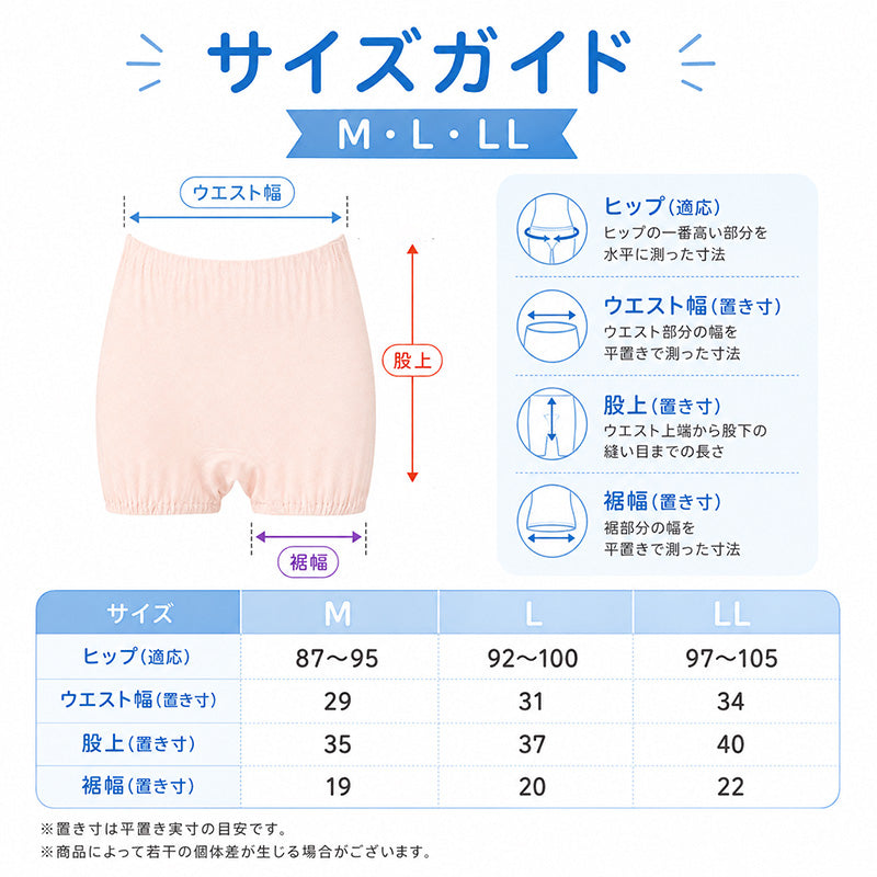 婦人 吸水ズロース 40cc 綿100％ 深ばき ゆったり レディース 尿漏れ 尿モレ 失禁パンツ M L LL 軽失禁ショーツ 抗菌 防臭 消臭 防水 シニア 高齢者 介護ショーツ 外出 普段使い 旅行 尿もれ対策 下着 インナー おでかけ 入院 介護用 安心ショーツ