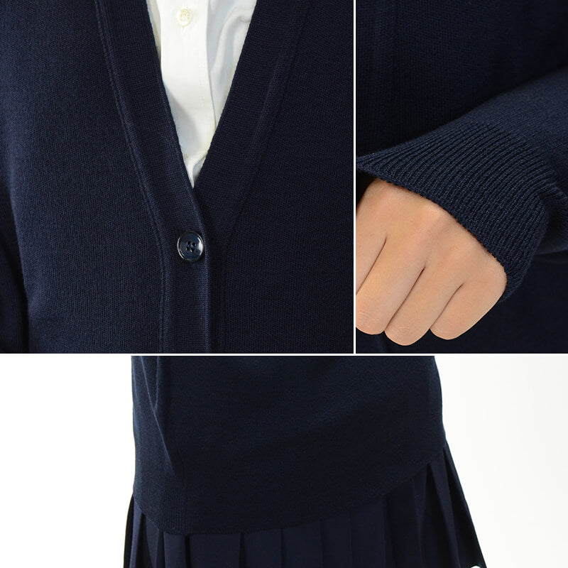 スクール カーディガン カーディガン ファーストビート 女の子用 無地 スクールニット 制服 日本製 485 Mサイズ FIRST BEAT 女性用スクールニットVカーディガン M〜LL