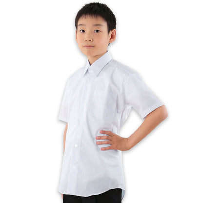 スクールシャツ カッターシャツ 半袖 男子 学生 シャツ 140cmA～190cmA (制服 ワイシャツ 中学生 小学生 夏服 yシャツ 形態安定 ノーアイロン シワになりにくい 子供 140 150 180 190 トンボ学生服) (取寄せ)