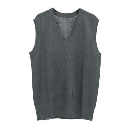 Vネック ニット メンズ ベスト ビジネス S～3L V首 ビジネス カジュアル オフィス 秋 冬 ウール 防寒 大きいサイズ メンズニット メンズセーター 無地 シンプル スリム 薄手