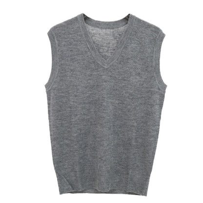 Vネック ニット メンズ ベスト ビジネス S～3L V首 ビジネス カジュアル オフィス 秋 冬 ウール 防寒 大きいサイズ メンズニット メンズセーター 無地 シンプル スリム 薄手