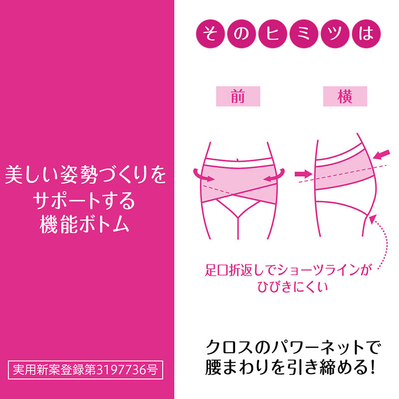骨盤ショーツ 骨盤メイク クロスショーツ 2枚セット レディース アツギ 薄手 M～LL パワーネット 深ばき ヒップアップ 足口折返し 補整ショーツ サポートショーツ ガードルショーツ 補正下着 下着 肌着 ひびきにくい くい込みにくい 骨盤サポート