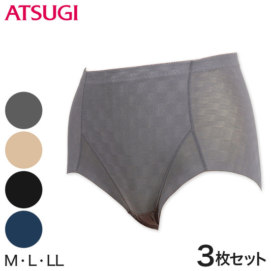 アツギ 【3枚セット】スラリ ヘム仕様ショートガードル M～LL (ATSUGI モールド加工) (在庫限り)