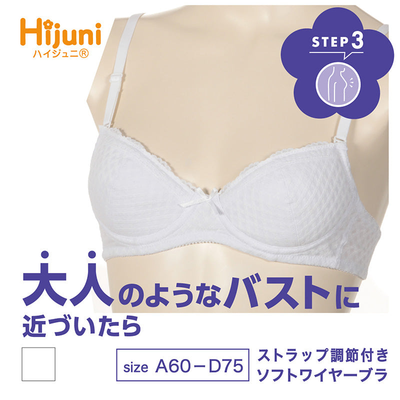 Hijuni ふんわりカップ超ソフトワイヤーブラ ファーストブラ ジュニアインナー A65～D75 スクールインナー ブラ ハイジュニ ファーストブラジャー ジュニア 女の子 小学生 中学年 高学年 中学生 ふんわりカップ ソフトワイヤー ATSUGI アツギ