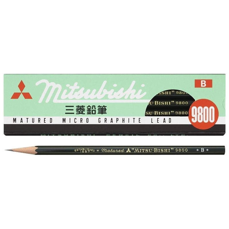 鉛筆 B 六角軸 12本入り 1ダース 三菱鉛筆 9800 事務用鉛筆 B 書きやすい えんぴつ 学習用 小学生 入学準備 新入学 新学期 学校 宿題 ノート 書写 筆記具 筆記用具 文房具 デッサン スケッチ イラスト 子供 キッズ 学童用品 事務用品 オフィス