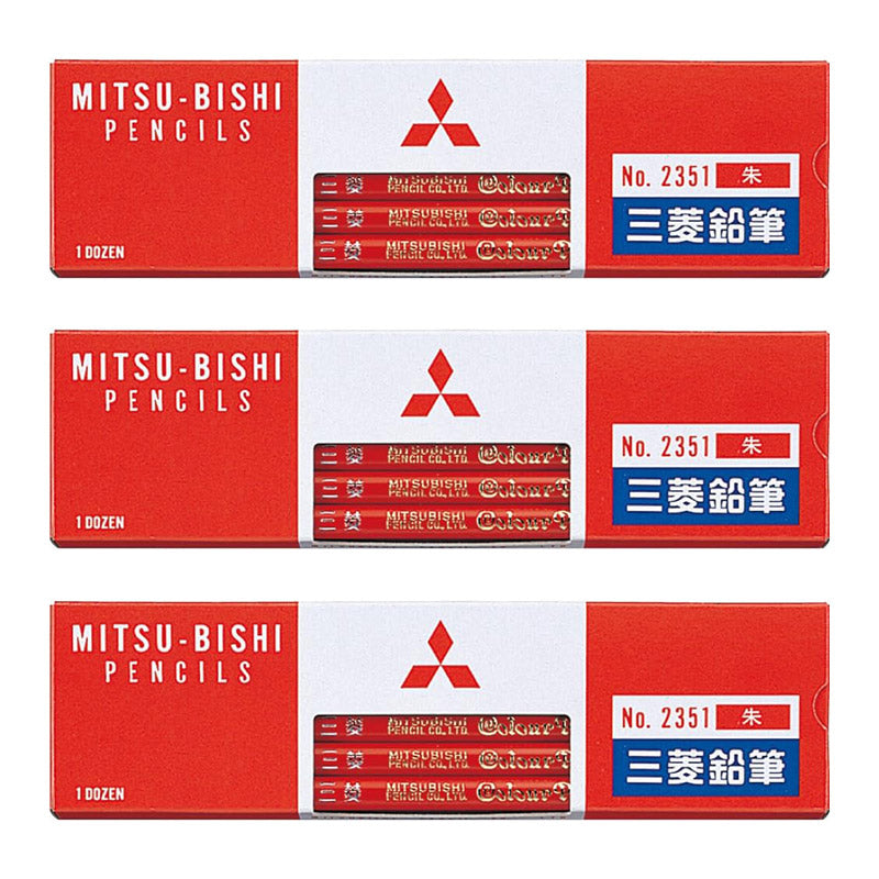 赤鉛筆 朱色 赤えんぴつ 丸軸 3ダース (12本入り×3) 三菱鉛筆 2351 丸つけ 丸付け 採点 添削 チェック 学習用 色鉛筆 丸軸 学用品 小学生 小学校 入学準備 新入学 新学期 学校 宿題 ノート プリント 文房具 筆記具 家庭学習 ストック 書きやすい