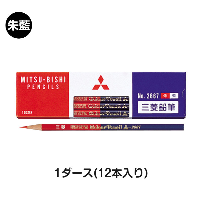 赤青鉛筆 赤青えんぴつ 丸軸 12本入り 1ダース 三菱鉛筆 2667 あかあおえんぴつ 丸つけ 丸付け 採点 添削 チェック 学習用 色鉛筆 丸軸 2色 小学生 小学校 入学準備 新入学 新学期 学校 宿題 ノート プリント 文房具 筆記具 家庭学習 教師 先生