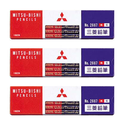 赤青鉛筆 赤青えんぴつ 丸軸 3ダース (12本入り×3) 三菱鉛筆 2667 あかあおえんぴつ 丸つけ 丸付け 採点 添削 チェック 学習用 色鉛筆 丸軸 2色 小学生 小学校 入学準備 新入学 新学期 学校 宿題 ノート プリント 文房具 筆記具 家庭学習 教師