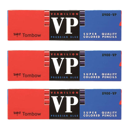 赤青鉛筆 赤青えんぴつ 朱藍鉛筆 3ダース (12本入り×3) トンボ鉛筆 8900VP 丸つけ 丸付け 採点 添削 チェック 学習用 色鉛筆 丸軸 2色 小学生 小学校 入学準備 新入学 新学期 学校 宿題 ノート プリント 文房具 筆記具 家庭学習 先生 ストック