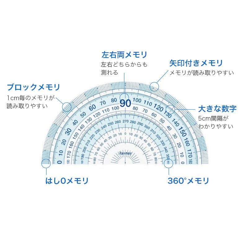 定規セット 直定規 三角定規 分度器 3点セット すべり止め ズレにくい レイメイ藤井 先生おすすめ定規 はし0メモリ はし空きメモリ 左右両利き対応 再生PET 割れにくい ケース付き 学習用 小学生 小学校 算数 入学準備 新入学 新学期 学用品 文房具