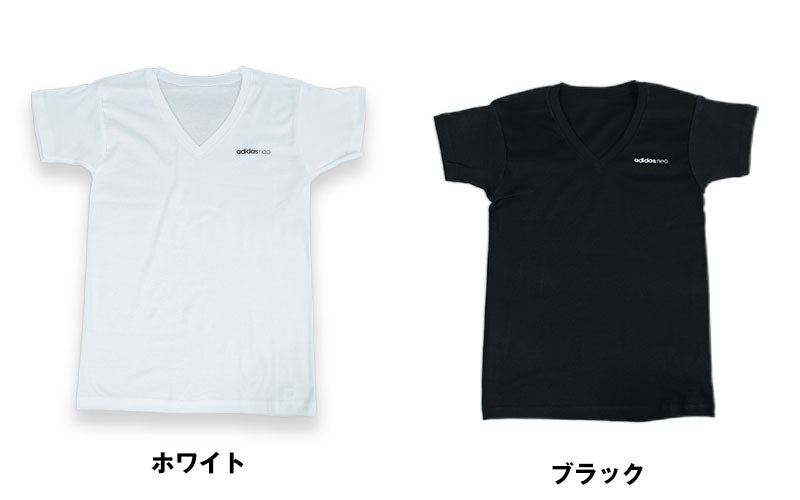 グンゼ アディダス Tシャツ Vネック キッズ インナー 2枚組 140～160cm (下着 男の子 半袖 シャツ 黒 子供 ジュニア 吸汗速乾 スポーツ) (在庫限り)