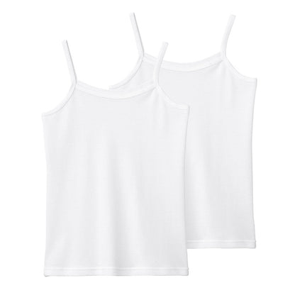 グンゼ キッズ キャミソール 綿 鹿の子 女の子 子供 肌着 夏 2枚組 120cm～160cm 下着 シャツ 120 130 140 150 160 白 グレー インナー 春夏 吸汗 速乾 キャミ 綿 セット 女児 女子 子ども