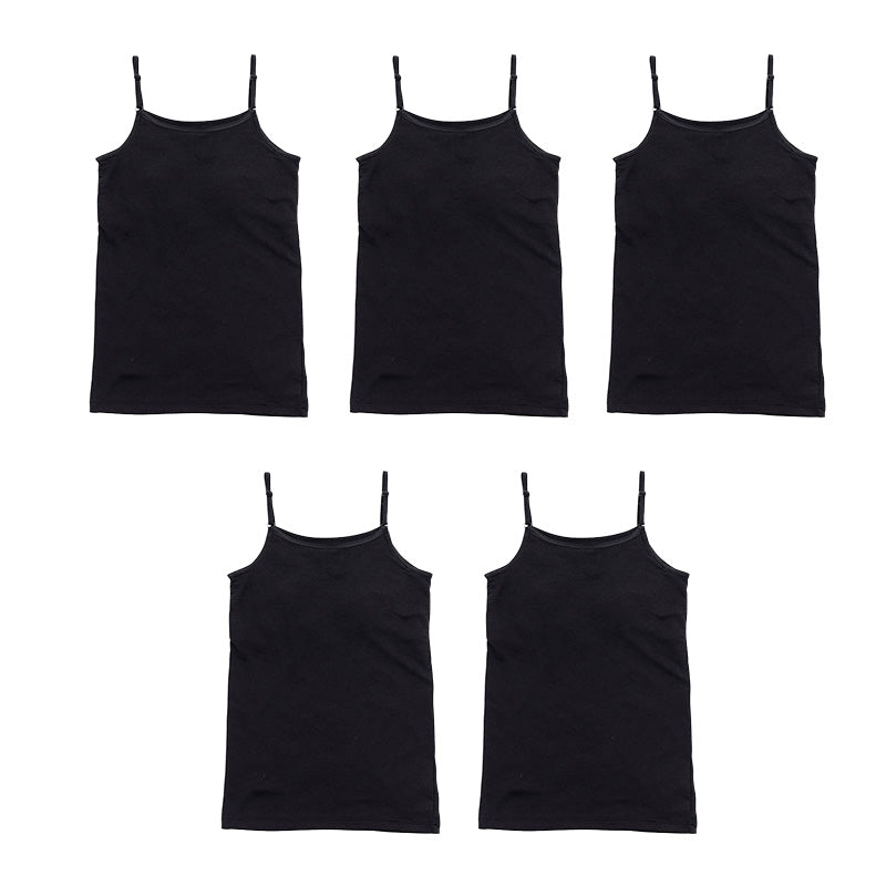 体育deインナー キャミソール 子供 カップ付き インナー ジュニア 5枚セット 140cm～165cm 小学生 女の子 下着 女子 中学生 キッズ カップ付きキャミソール 女児 ソフトカップ 140 150 160
