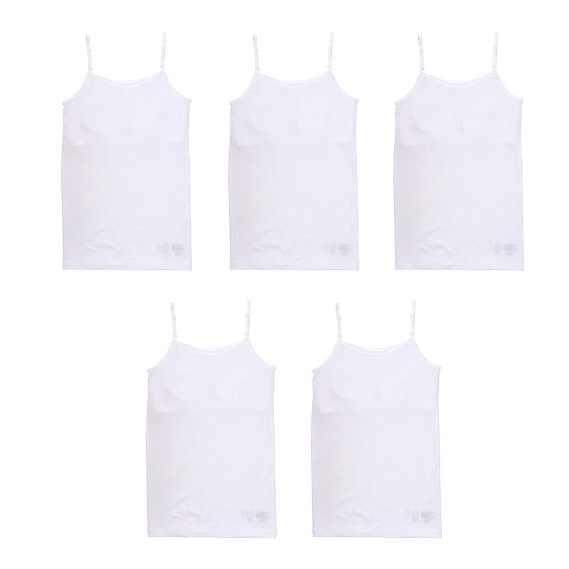 体育deインナー キャミソール 子供 カップ付き インナー ジュニア 5枚セット 140cm～165cm 小学生 女の子 下着 女子 中学生 キッズ カップ付きキャミソール 女児 ソフトカップ 140 150 160